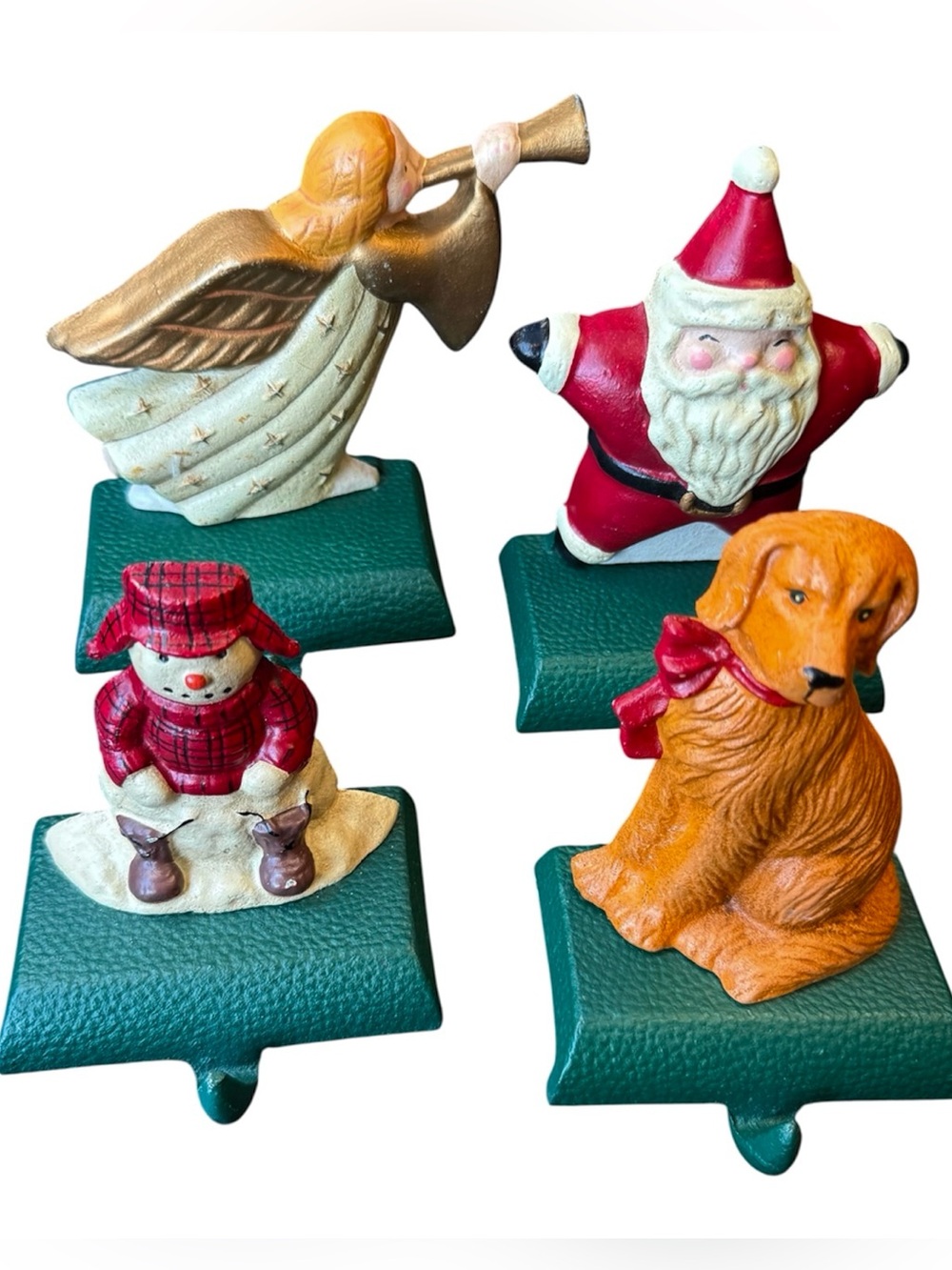 Vintage 90s Eddie Bauer Cast-Iron Stocking Holders - Set of 4